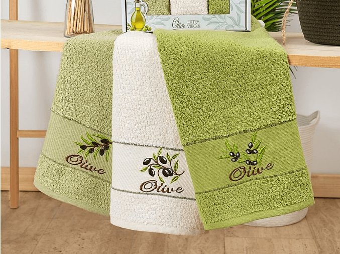 BAVLNENE KUCHYNSKE UTIERKY EMMA OLIVE GREEN