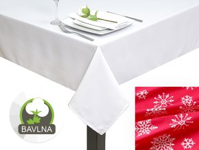 stolovy obrus bavlna ruzomberok ruza slovenske textil snow red