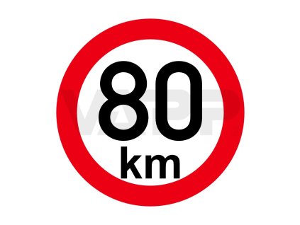 omezeni rychlosti 80 km retroreflexni pr 150 mm na privesy