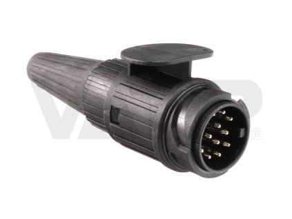 zastrcka vidlice 13 pol 12v s gumovym vyvodem pro 2 kabely