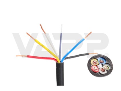 kabel 5x0 75 cerna bila cervena zluta modra metraz