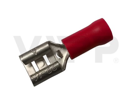 konektor plochy izolovany faston 6 3x0 25 1 5 cerveny zasuvka