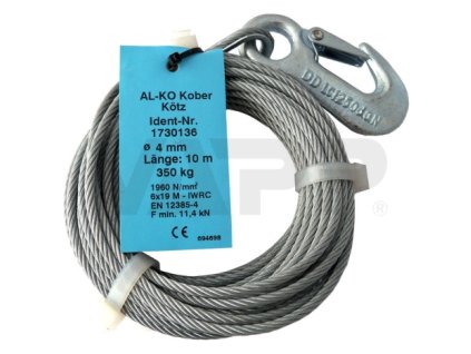lano 10 m al ko k navijaku optima 351 pr 4 mm vcetne haku