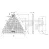 odrazovy trojuhelnik 143x125 mm s otvory (1)