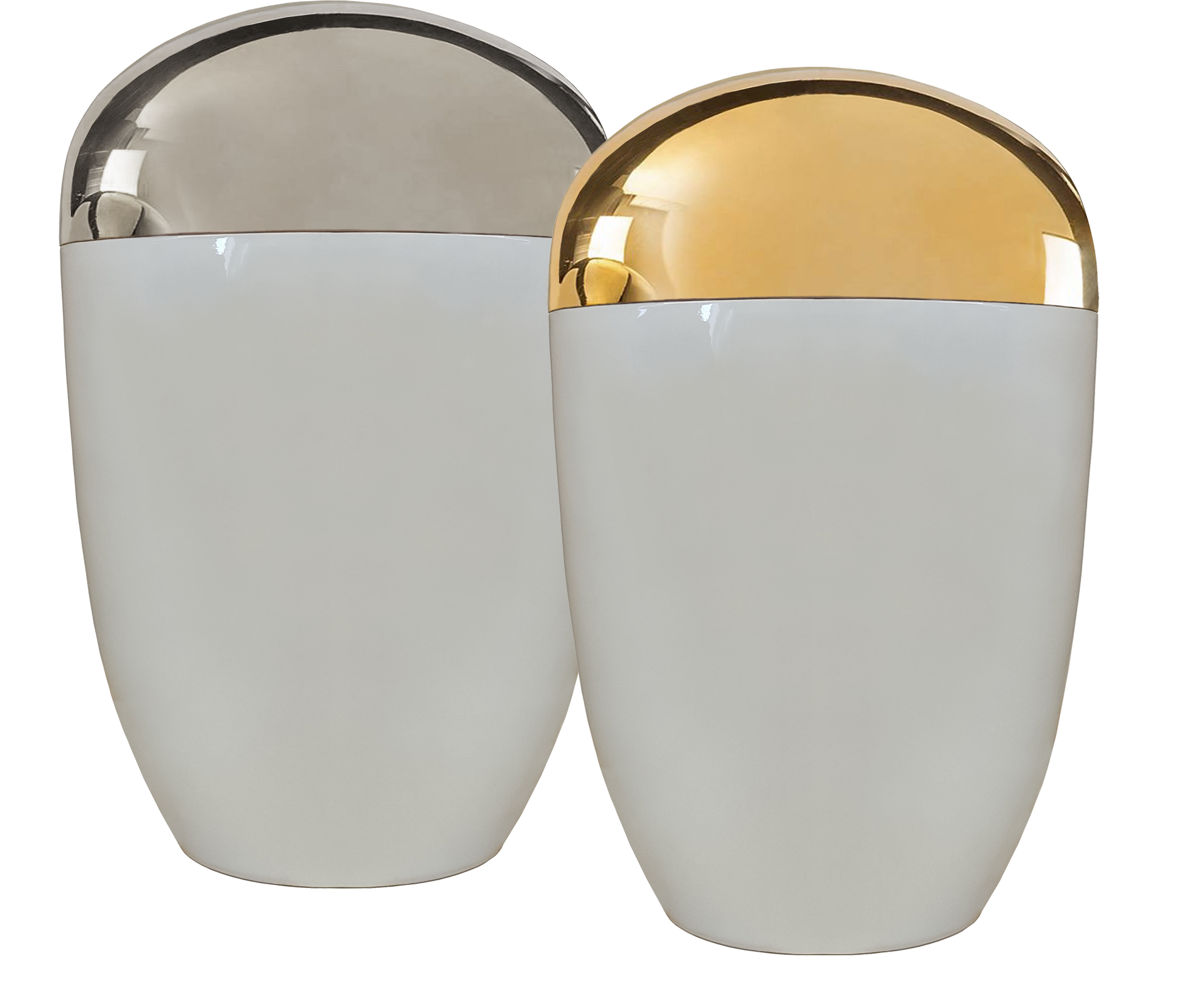 Pozlacené a postříbřené víka na urnách Nebe