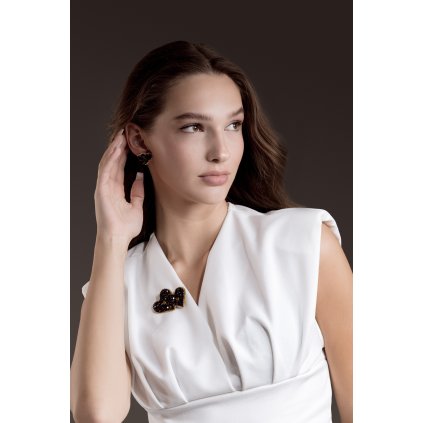 České náušnice "Dvojsrdce noci"