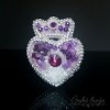 Česká brož na šaty Ametystové srdce originální autorský šperk Lucie Tomanové