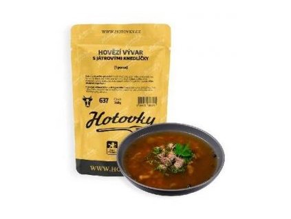 Hovězí vývar s játr. knedlíčky (1 porce)