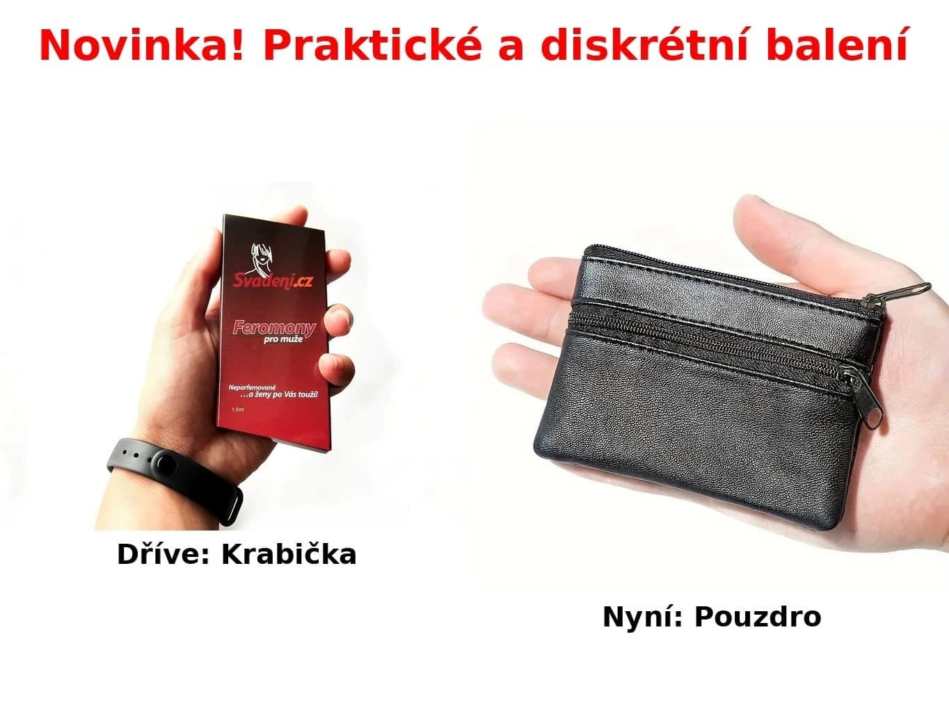 Feromony pro muže - nové diskrétní balení