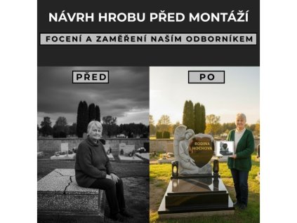 Návrh hrobu pred montáží zaměření odborníkem