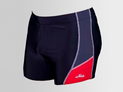 Pánské plavky s nohavičkou - černo-červené