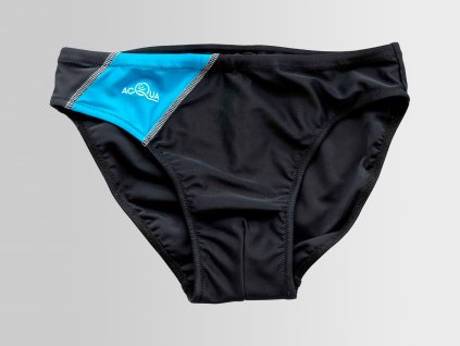 Pánské slipové plavky - černé s barevným bokem