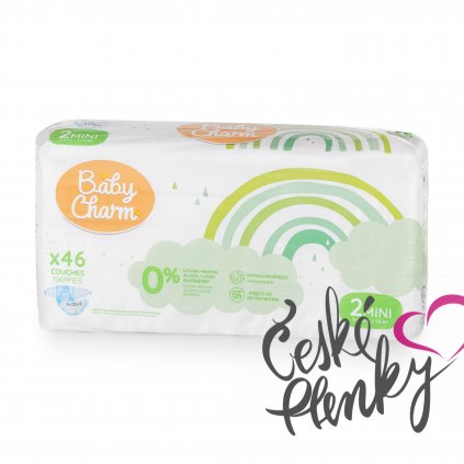 Plenky Baby Charm Super Dry Flex vel. 2 Mini, 3-6 kg, 46 ks