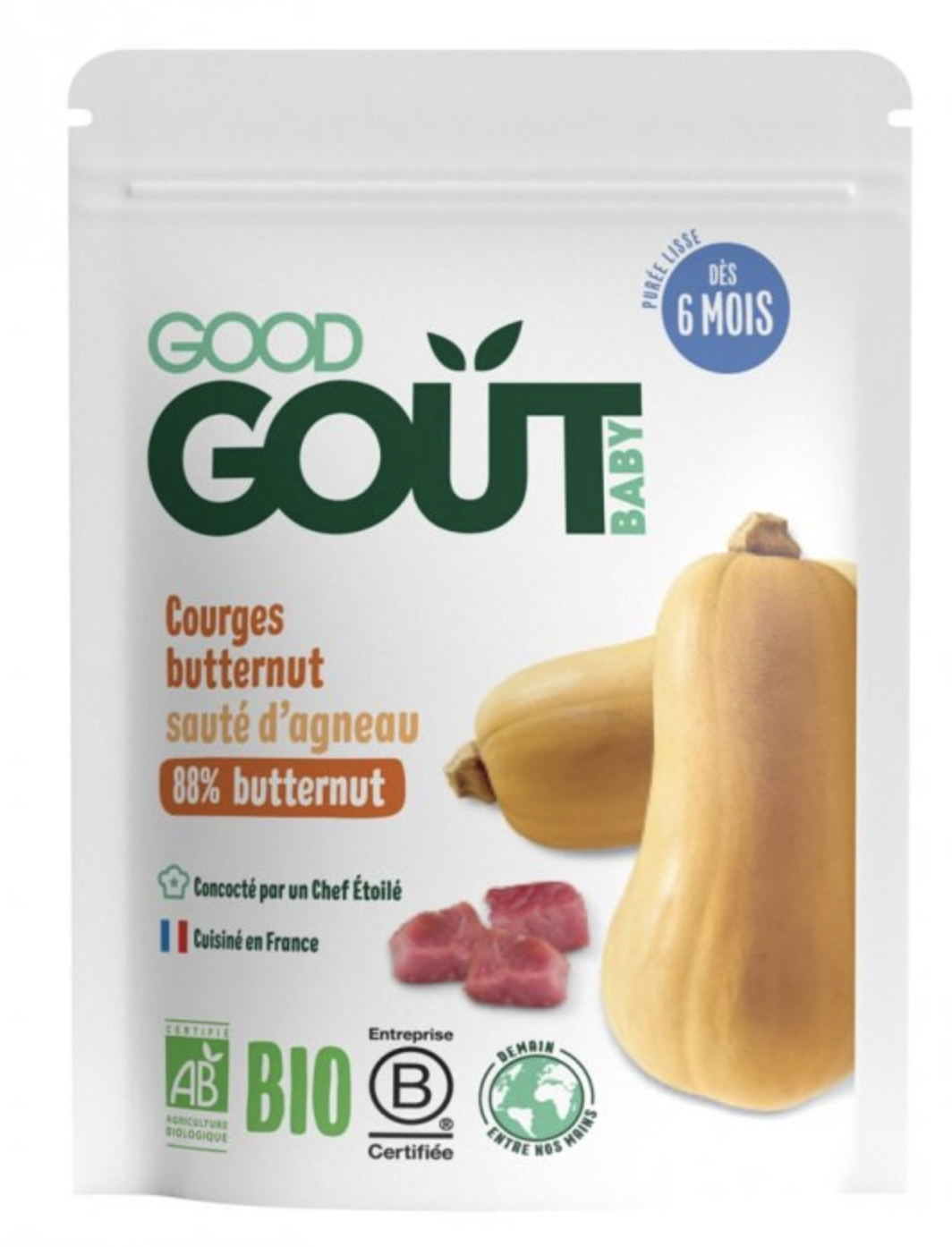 Levně GOOD GOUT BIO MÁSLOVÁ DÝNĚ S JEHNĚČÍM MASEM 190 G