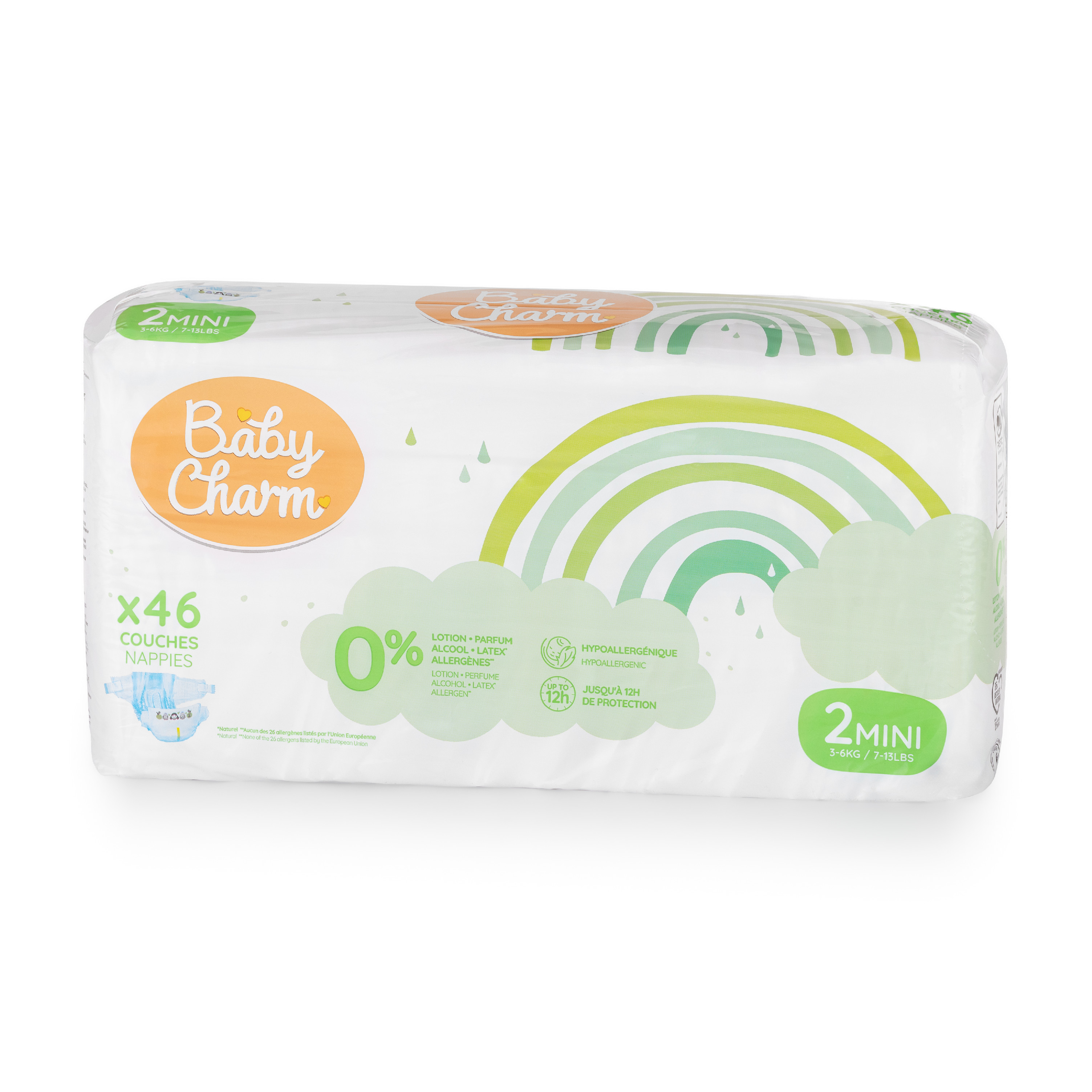 Plenky Baby Charm Super Dry Flex vel. 2 Mini, 3-6 kg, 46 ks