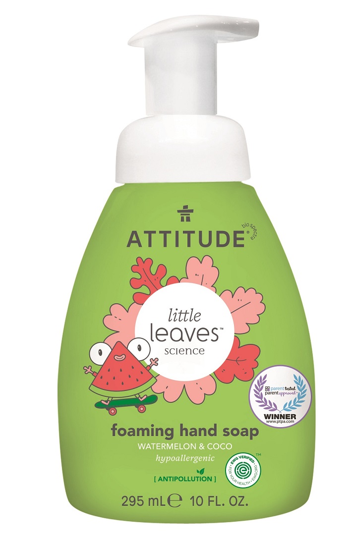 Levně Dětské pěnivé mýdlo na ruce ATTITUDE Little leaves s vůní melounu a kokosu 295 ml