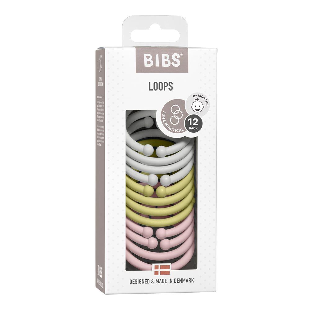 Levně BIBS Loops kroužky 12 ks - Haze / Meadow / Blossom