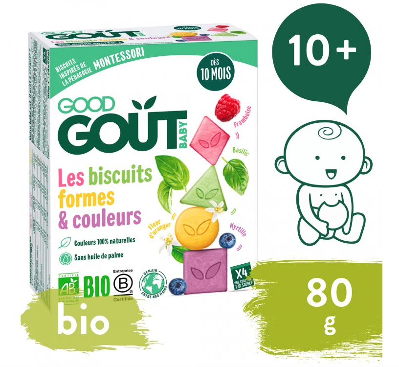 Levně Good Gout BIO Sušenky barvy & tvary (80 g)