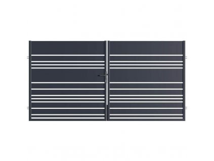 Moderní, ocelová brána dvoukřídlá bez pohonu