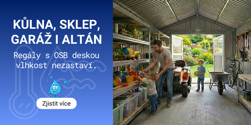Kovové regály s policemi OSB