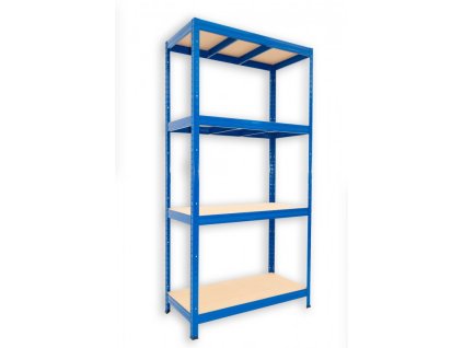 Kovový regál do technické místnosti Biedrax 60 x 90 x 180 cm, modrý - 4 police MDF, 275kg