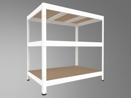 102416 5 kovovy regal do technicke mistnosti biedrax 35 x 75 x 120 cm bily 3 police mdf 300 kg