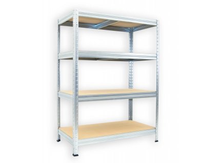 Kovový regál do technické místnosti Biedrax 35 x 75 x 120 cm, pozinkovaný - 4 police MDF
