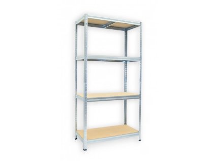 Kovový regál do technické místnosti Biedrax 35 x 60 x 180 cm, pozinkovaný - 4 police MDF