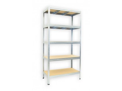 Kovový regál do technické místnosti Biedrax 50 x 120 x 180 cm, pozinkovaný - 5 polic MDF