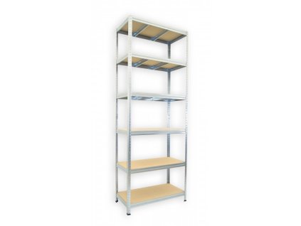 Kovový regál do technické místnosti Biedrax 50 x 120 x 210 cm, pozinkovaný - 6 polic MDF