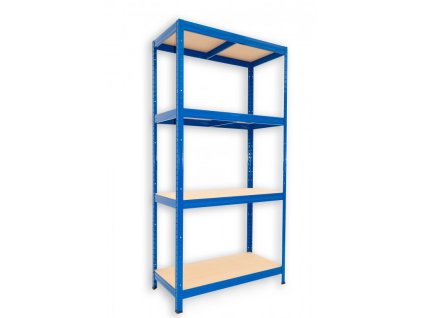 Kovový regál do technické místnosti Biedrax 45 x 60 x 180 cm, modrý - 4 police MDF