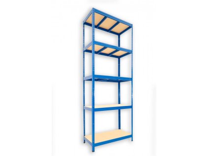 Kovový regál do technické místnosti Biedrax 50 x 120 x 210 cm, modrý - 5 polic MDF