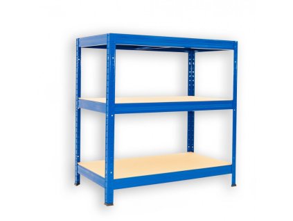 Kovový regál do technické místnosti Biedrax 60 x 60 x 90 cm, modrý - 3 police MDF