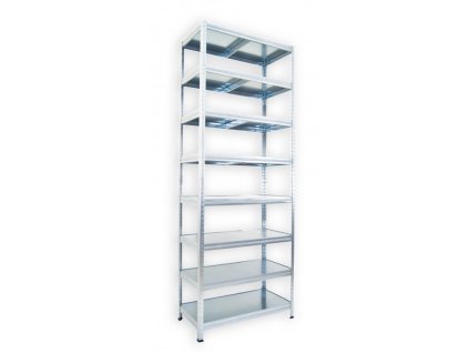 Kovový regál do technické místnosti Biedrax 60 x 75 x 210 cm, pozinkovaný - 8 polic pozink