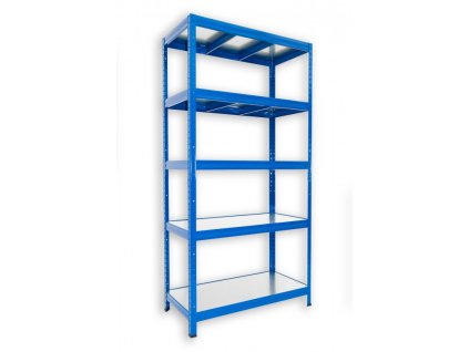 Kovový regál do technické místnosti Biedrax 50 x 90 x 180 cm, modrý - 5 polic pozink