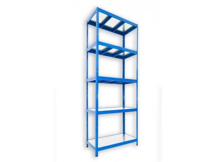 Kovový regál do technické místnosti Biedrax 45 x 90 x 210 cm, modrý - 5 polic pozink