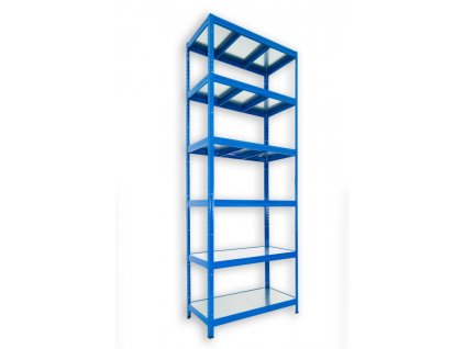 Kovový regál do technické místnosti Biedrax 60 x 90 x 210 cm, modrý - 6 polic pozink