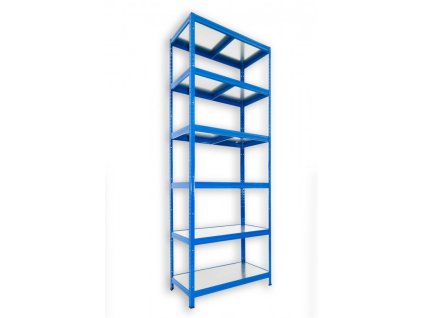 Kovový regál do technické místnosti Biedrax 45 x 75 x 270 cm, modrý - 6 polic pozink