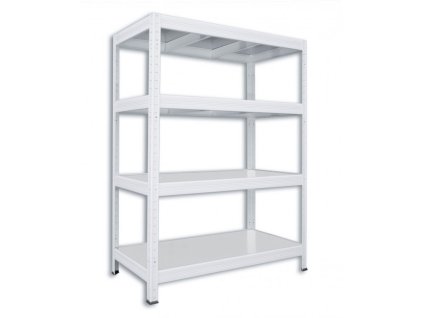Kovový regál do technické místnosti Biedrax 45 x 120 x 90 cm, bílý - 4 police pozink