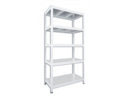 Kovový regál do technické místnosti Biedrax 50 x 120 x 180 cm, bílý - 5 polic pozink