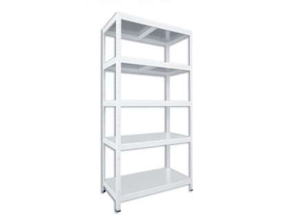 Kovový regál do technické místnosti Biedrax 60 x 60 x 180 cm, bílý - 5 polic pozink