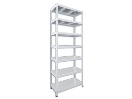 Kovový regál do technické místnosti Biedrax 60 x 120 x 240 cm, bílý - 7 polic pozink
