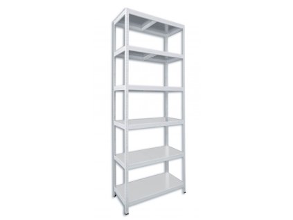 Kovový regál do technické místnosti Biedrax 45 x 75 x 270 cm, bílý - 6 polic pozink