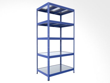 126980 5 kovovy regal do skladu biedrax 45 x 90 x 180 cm modry 5 polic pozink