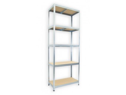 Kovový regál bezšroubový Biedrax 35 x 60 x 210 cm, pozinkovaný - 5 polic MDF
