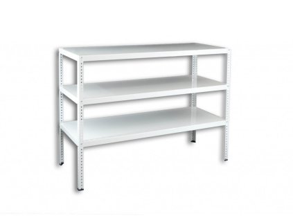 Šroubovaný regál do technické místnosti Biedrax, bílý - 50 x 150 x 100 cm, 3 police