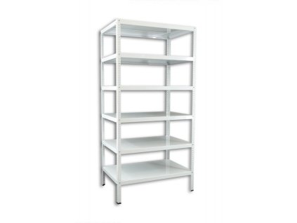Šroubovaný regál do technické místnosti Biedrax, bílý - 50 x 100 x 300 cm, 6 polic