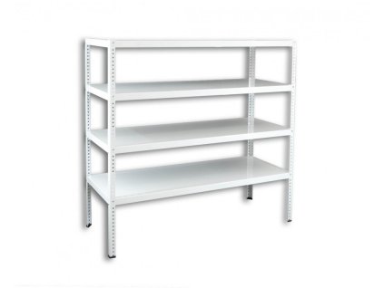 Šroubovaný regál do technické místnosti Biedrax, bílý - 60 x 150 x 100 cm, 4 police