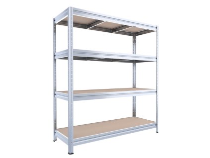 Velký regál Biedrax 60 x 160 x 177 cm, 4 police - pozink/MDF 6 mm, 400 kg/pol.