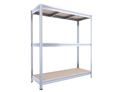 Velký regál Biedrax 60 x 160 x 177 cm, 3 police - pozink/MDF 6 mm, 400 kg/pol.